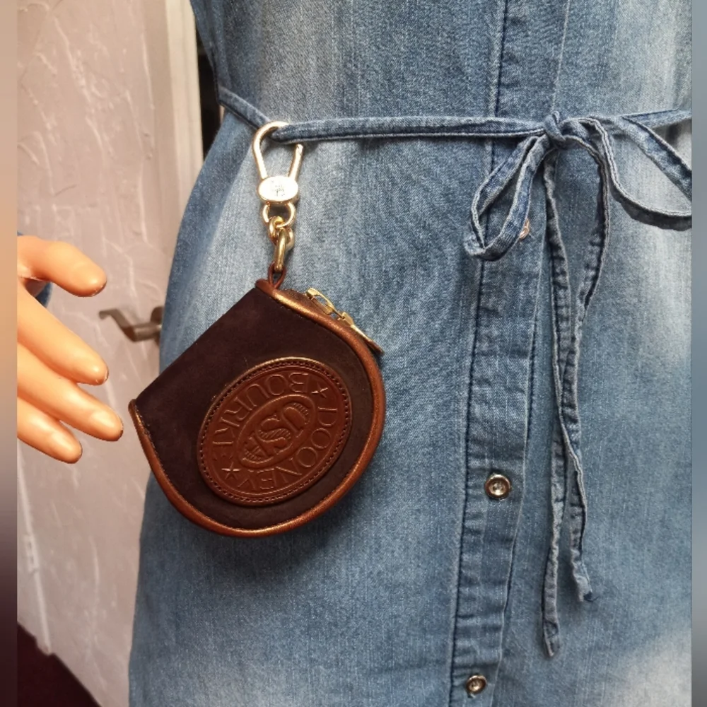 Dooney & Bourke 1995, Nubuck Coin Purse, Dyed Mahogany